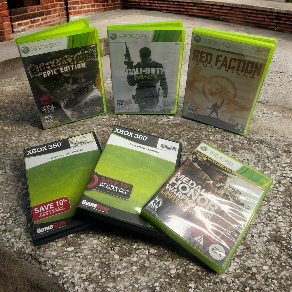 Xbox 360 Bulletstorm Red Faction COD Assassins Medal of Honor Video Bundle Lot 6